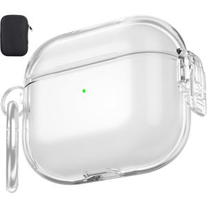 Valkit Compatible Airpods 3 Case Clear with Lock, Shockproof AirPods 3rd Generation Case Soft Transparent Protective Cover with Keychain iPods 3 Skin for Airpods 3 Gen 2021 (Side Switch Clear)