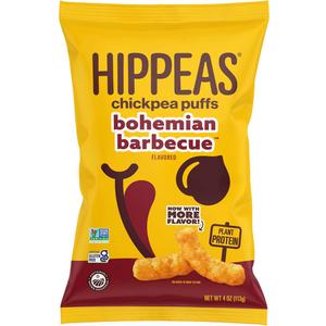 Hippeas Chickpea Puffs, Bohemian Barbecue (Pack of 6), 4 Ounce, 4g Protein, 3g Fiber, Vegan, Gluten-Free, Crunchy, Plant Protein Snacks Best Before 08/09/26