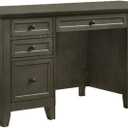 Intercon San Mateo Home Office 62" Wide Executive Desk with 7 Drawers, Gray Furniture