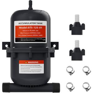 Pre-Pressurized Accumulator Tank, 0.75L Max 125PSI, 1/2 MNPT Port Fitting,Suitable for RV, Boat, Travel Trailer, Caravan