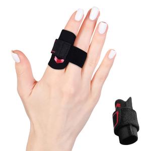 Neoprene Finger Splint Wraps Adjustable Finger Brace Trigger Finger Buddy Splints Mallet Finger Guards for Arthritis Sport Finger Support Sleeves Protector for Basketball Volleyball Tennis (Red & Black)