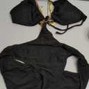 WDIRARA Women's Chain Linked Cut Out Halter One Piece Swimsuit (Large, Black)