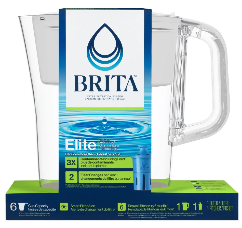 Brita Water Pitcher 6 Cups White