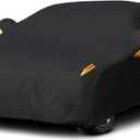 MORNYRAY Waterproof Car Cover All Weather Snowproof UV Protection Windproof Outdoor Full car Cover, Universal Fit for Sedan (Fit Sedan Length 186-193 inch, All Black)