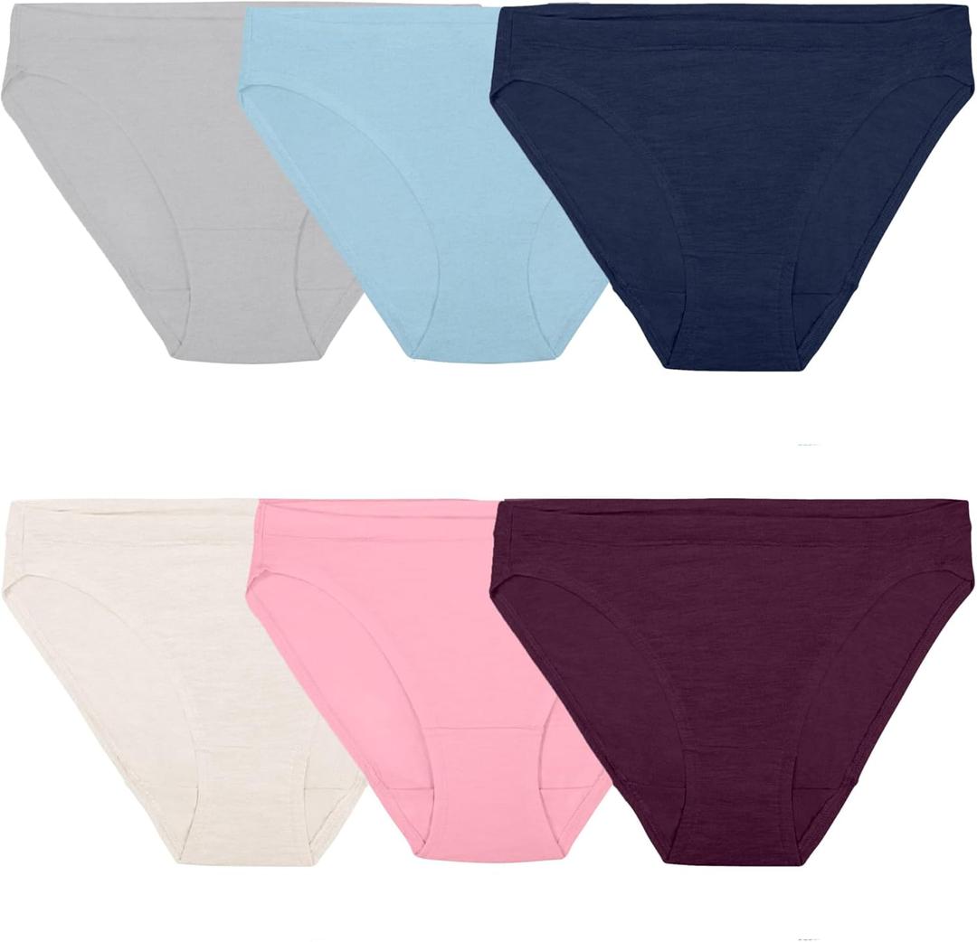Fruit of the Loom Women's Beyondsoft Underwear, Super Soft Designed with Comfort in Mind (Size 8, Bikini - Modal - 6 Pack