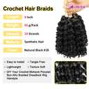 MIMAN 5 Packs Short Curly Crochet Braids 8 Inch Jamaican Bounce Ocean Wave Crochet Hair Extentions for Black Women DIY Mohawk Braided Ponytail Hairstyle Natural Black Synthetic