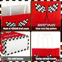 24 PCS Race Car Gift Bags Checkered Racing Flag Treat Bags Race Car Themed Party Favors Goodie Candy Paper Bag with Handles for Racing Themed Birthday Party Supplies