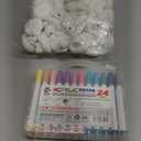 Gaiaring 60 Pcs 2 Inch White Blank Rubber Ducks Bulk Christmas Gift DIY Rubber Ducks with Pens of 24 Colors Waterproof Float Squeak Ducks Gifts for Birthday Christmas Party