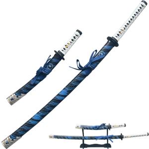2pc Japanese Ghost of Tsushima Cosplay Replica Sword Metal Katana Set with Display Stand,Jin Sakai Katana,for Cosplay,Collection,Display