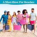PoVwlty Rubber Beach Bag for Men & Women, Water-resistant Travel Tote Bag for the Beach Boat Pool