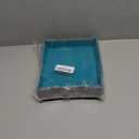 PU Leather Dice Tray Magnetic Folding Dice Rolling Mat with Felt Lining for Dice Games Portable Tabletop Board Games Tray, Grey and Blue