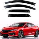 KPY Rain Guards Fit for 2016-2020 Honda Civic Coupe, Out-Channel Window Visors Vent Wind Deflectors 4PC, Car Accessories for 16-20 Civic Coupe (Coupe Only)