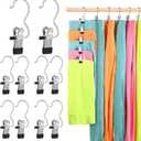 Pant Hangers with Clips, Metal Legging Organizer for Closet, 20 Pack Space Saving Hangers with Clips for Yoga Pants, Closet Organizers and Storage for Skirt/Jean/Hat/Short