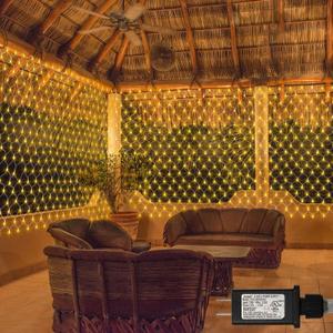 echosari 20Ft x 13Ft Net Lights Outdoor Mesh Lights Plug in with Remote, 720 LED Christmas Net Light IP68 Fully Waterproof for Party Garden Backyard Wall Bush Decor (Warm White)