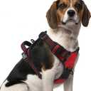 PUPTECK No Pull Dog Harness Medium Sized, Adjustable Reflective Dog Harness with Handle Easy Control, Comfortable Soft Padded Pet Vest Harness for Medium Dogs, Red M