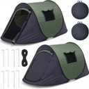 2 Pcs Pop-up Camping Tent, 1 Person Outdoor Camping Tent, Windproof, Easy Setup Portable with Carry Bag for Hiking Backpacking, 92.5"L x 35.4"W x 39.3"Hc