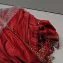 StangH Christmas Red Velvet Valance Curtains for Windows, Elegant Thick Heavy Swag Valances with Beads Home Decor for Theater Office Bedroom Room Dividers, W59 inches, 1 Panel