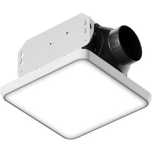 Fitop Bathroom Exhaust Fan with Light, 110 CFM Ultra Quiet 1.0 Sones Bathroom Vent Fan, Nightlight & 1300LM LED Light 2700K/4000K/6500K, Light Memory Function, ETL Certified White, 7 Inch