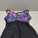 Halcurt Women's Twist Front Tankini Swim Top Only V Neck Loose Fit Bathing Suit Push Up Swimsuit Top Multicolor Dots XL