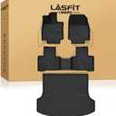LASFIT Floor Mats & Cargo Mat for Lexus RX/RX350/RX350h/RX500h 2023-2026, TPE RX 350 All Weather Protection Custom Fit 1st & 2nd Row Rubber RX350 Floor Liners, Black, Easy to Clean