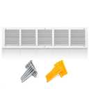 PionerialX 30"W x 6"H [Duct Opening Size] Steel Return Air Grille | HVAC White Rust-Resistant Vent Cover for Wall & Ceiling, AC Cold Air Return, Overall Dimensions 31.75"W x 7.75"H