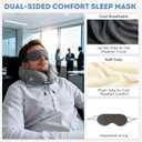 Travel Pillow for Airplanes, Neck Pillow eases Neck and Shoulder Pain on Long Flights, Adaptive Memory Foam Sleep Support, Portable Carry Case, Eye Mask and Earplugs Travel Set(Grey I)