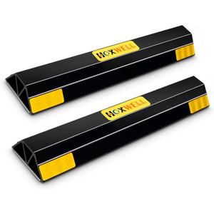 HOXWELL (New Updated 18" 2 Packs Heavy Duty Parking Stopper for Garage, Parking Gadgets Protects Car, Parking Aid Easy to Install 2 PCS, 18" L x 3.7" W x 1.8" H