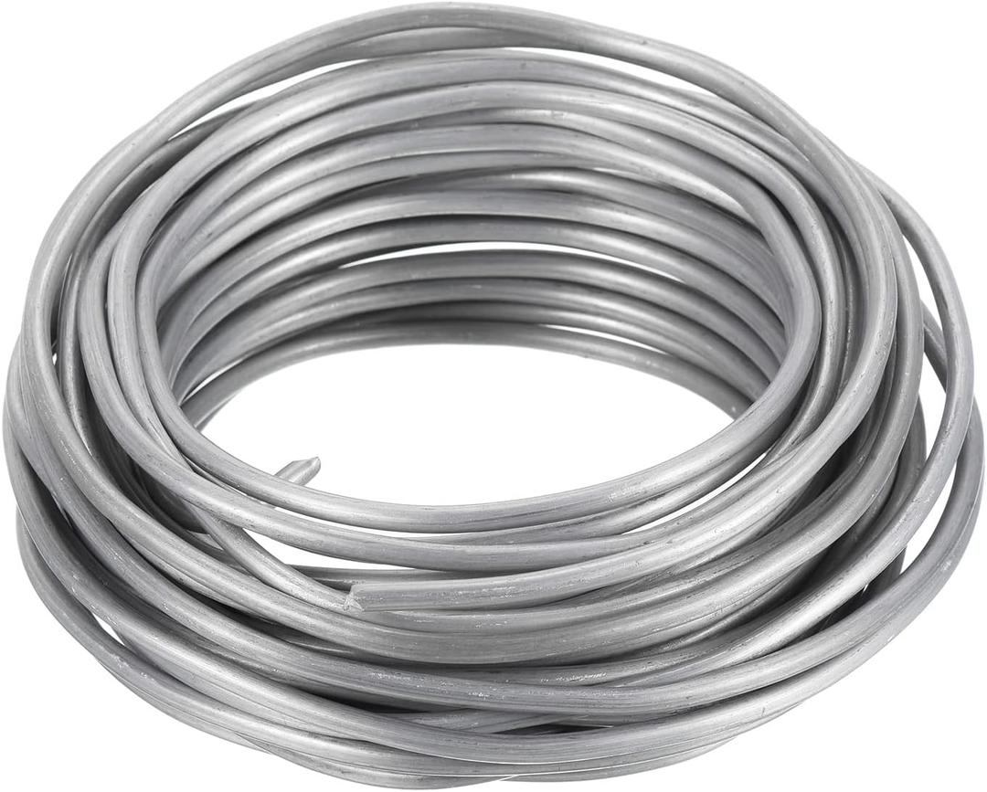 PATIKIL 3.5mm Bonsai Training Wire, Floral Wire Stems Anodized Aluminum Tree Wire 32.8 Feet Total for Gardening Branch Fixing, Silver Tone
