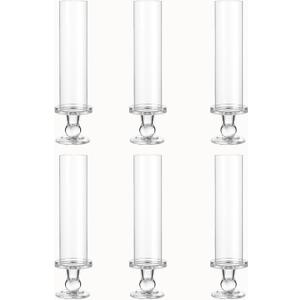 Hurricane Candle Holder Glass Taper Hurricane Clear Tall Candlestick Candles Holders Table Centerpiece Wedding Party Dining Event Home Decor (6)