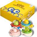 4PCS Animal Press to Go Car Toys for Toddlers 1-3, Push Go Friction Car Toys for 6-18 Months Baby, Animal Space Racing Cars, Infant Play Vehicle Set, Birthday Gifts for 1 Year Old Boy & Girl