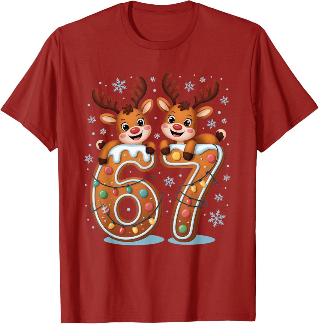 Christmas 67 Funny Xmas Six Seven Ugly Sweater 6-7 T-Shirt S