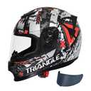 TRIANGLE Kids Motorcycle Helmets Youth Full Face Helmet Lightweight with 2 Visors DOT Approved, /m