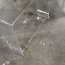 MyGift Premium 15mm Clear Acrylic Entryway Console Table with Bottom Display Shelf, 2 Tier Living Room Sofa Back Storage Shelves Modern Luxury Home Decor