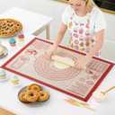 Silicone Baking Pastry Dough Mat - Non Slip Rolling Mat with Measurement Guides, Thick Reusable Kneading Board for Bread, Pizza, Cookies, Fondant, Nonstick Baking Sheet for Kitchen Counter, 20x28inch