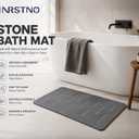 Stone Bath Mat for Bathroom, Non-Slip Modern Diatomite Bathmat | Super Absorbent, Premium Quick Drying Diatomite Bathmats, Easy Clean for Shower Floor & Bathroom (23.6"x15.4", Dark Gray)