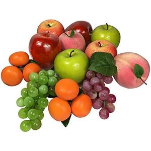 KPUETY Artificial Fruit Fake Simulation Fruit for Home Kitchen Party Photography Prop Wedding Decoration (12Pcs Mix)