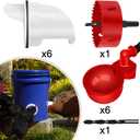 Chicken Feeder No Waste Automatic Poultry Feeder Ports Kit and Waterer Set