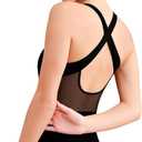 Dance Leotard for Women Ballet Mesh Tank Gymnastics Dancewear,Chest Padded Lining (Small, Black-02)