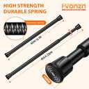 Tension Curtain Rod Spring Tension Black 16-28Inch adjustable Curtain Rod 1 Pack small Tension Rod of Small Window Cupboard Kitchen Closet
