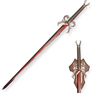 43.7" Dragon Hilt Sword, Red Blade, Wall Plaque, Display