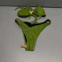 SOLY HUX Women's Sexy Halter Triangle Bikini Set Tie String Swimsuit High Cut Thong Two Piece Bathing Suit M