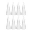 Crafjie Foam Cones for DIY Arts and Crafts (3.75 x 9.7 in, 7 Pack), White Polystyrene Foam Cones Christmas Tree Craft Supplies, for DIY Home Craft Project, Christmas Tree, Table Centerpiece