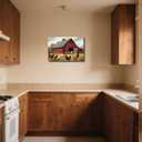 BJYCHG Chicken Picture for Kitchen Country Rooster Canvas Wall Art Rustic Farm Animal Painting Prints for Farmhouse Dining Room Decor Framed (16L x 24W)