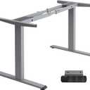 TOPSKY Dual Motor Electric Adjustable Standing for up to 70.8x31.5 Table Tops, 225 lbs Weight Capacity, Computer Desk for Home and Office (Grey Frame only)