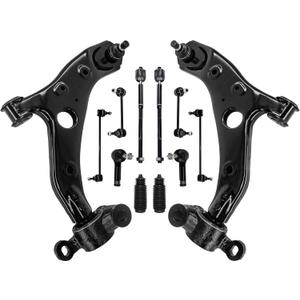 Control Arm, Replacement For Front Lower Control Arm with Ball Joint Sway Bar Outer Inner Tie Rod Boot Compatible With 2013-2016 Mazda CX-5-12 Pcs
