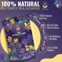 Jasmali Butterfly Pea Flower Tea -1.8 oz Loose Leaf, Herbal, Caffeine Free, Vacuum Sealed, Dried Butterfly Pea Flowers, Gluten Free, Vegan, Sourced from Thailand, Fresh & Aromatic