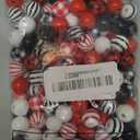 Marsui 160 Piece Christmas Wooden Bead Buffalo Plaid & Black Stripe Beads for Home Ornaments, Holiday Rustic Farmhouse DIY Crafts & Jewelry Making(Black, Red, White)