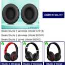 Studio 3 Ear Pads - Replacement Earpads for Beats Studio 3 and Studio 2 Headphones (Black)