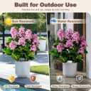 2 Set Artificial Hydrangea Flowers Outdoor 26" Large Faux Hydrangeas Flowers with UV Resistant Design Pot Hydrangea Artificial Flowers Tree for Front Porch Garden Yard Patio Decor (Pink)