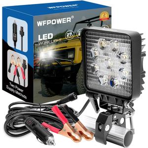 WFPOWER Spotlight for Boat, Portable Clamp on Boat Docking Headlights LED Pod 6000K Flood Marine Lamp for Kayak Bass Jon Fishing Boat Deck Spreader Light T-top Driving Stern Lights Truck SUV 12V